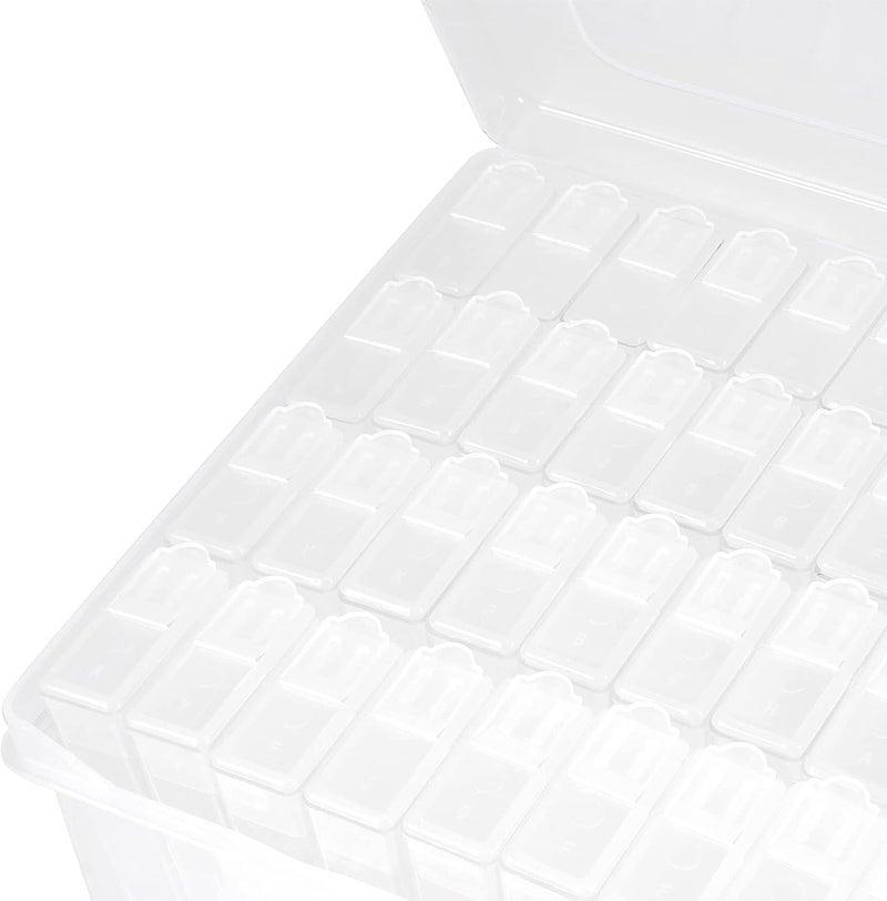 MANCHAP 2 Pack 64 Grids Diamond Painting Storage Organizer Boxes, Diamond Embroidery Organizer Box, Diamond Art Storage Organizer Boxes with Containers for Jewelry, Beads, Craft, Nail Art, Clear - Image 3