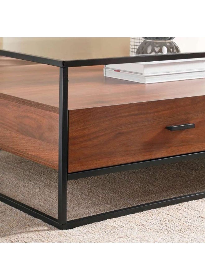 Pan Home Walnut Coffee Table with Glass Top - Image 4