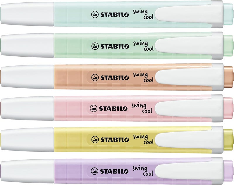 STABILO Highlighter swing cool Pastel  Pack of 6  Assorted Colours - Image 2
