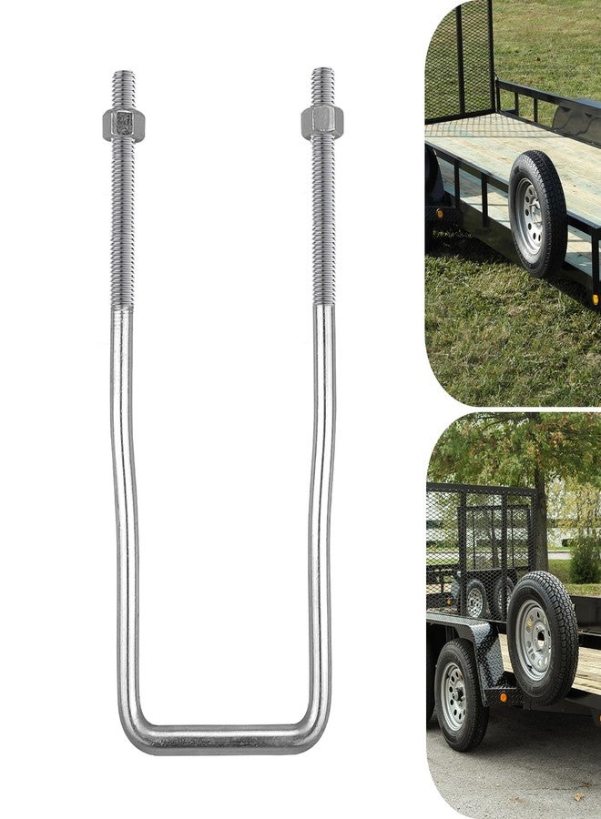 VIAGL U-Bolt Trailer Spare Tire Bracket, Spare Tire Carrier Galvanized Threaded Spare Tire Mount Bracket Side Mount 4 or 5 Lugs fit for Fishing Boat, Ski Boat or Sailboat Trailer - Image 1