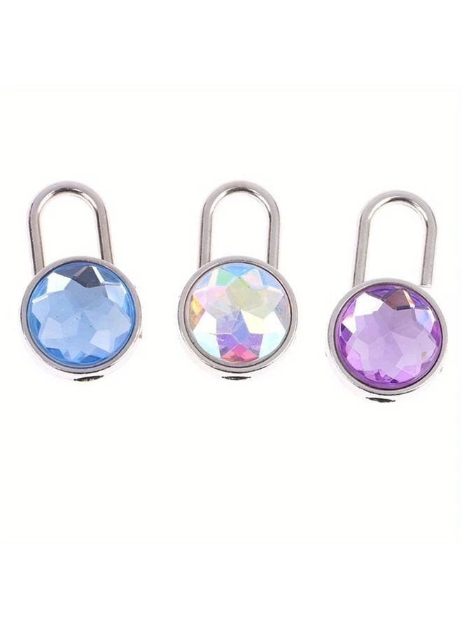 Model B Mini Round Diamond Padlock With Key For Luggage Jewelry Box Diary Book - Image 3