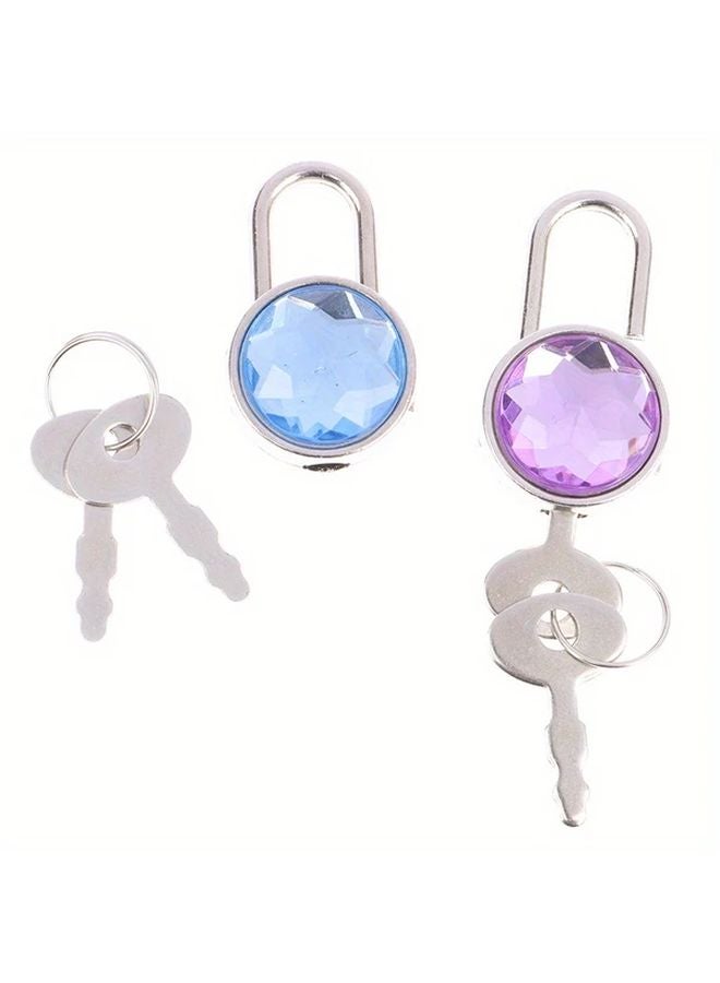 Model B Mini Round Diamond Padlock With Key For Luggage Jewelry Box Diary Book - Image 5