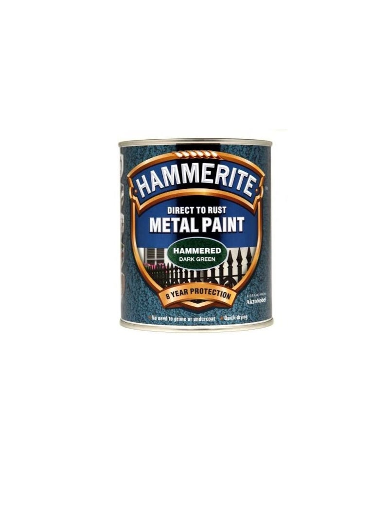 Hammerite Metal Paint Hammered Dark Green 750ml - Image 2