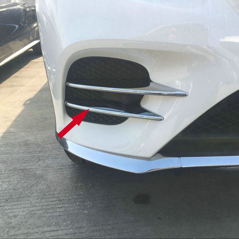 Fit for Mercedes Benz GLC GLC300 GLC-Coupe 2016 2017 2018 2019 Front Corner Mesh Grill Molding Cover Trim Chrome - Just Fit The Model with Fin