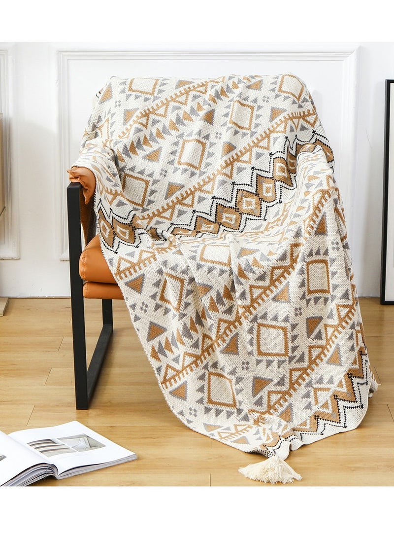 Bohemian Style Sofa Cover Blanket, Nap Blanket, Bed Throw - Soft, Comfortable, Thick, And Tightly Woven, Anti-Pilling, Warm, Perfect For Living Room, Bedroom, Study, Studio  - Image 3