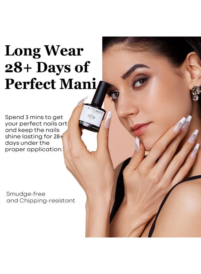 modelones طلاء أظافر جل 1 قطعة 15 مل من مجموعة طلاء أظافر جل بلون أبيض حليبي نقي يمتص ويدوم طويلاً مع مرآة لامعة أساسية لصالونات التجميل وتصميم مانيكير في المنزل 0.5 أونصة سائلة - Image 5