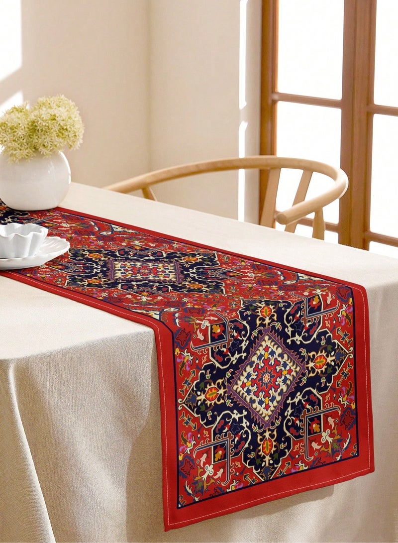 Tablecloth with an old bohemian geometric design suitable for the Ramadan table or any other occasions. Dimensions (90*33)  - Image 1