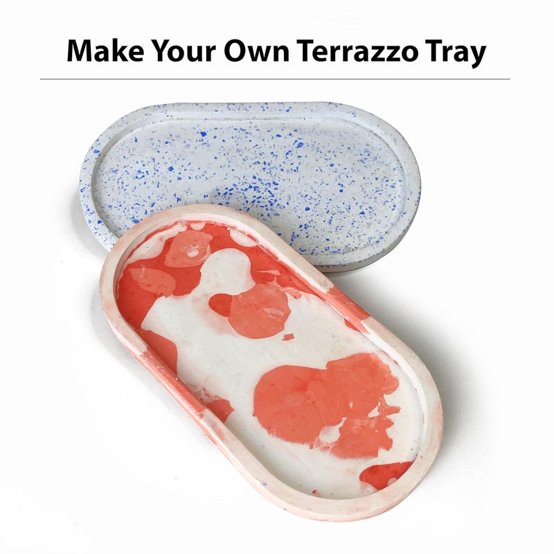 creste Terrazzo Tray Making Kit for Kids Ages 12 and for Adults Silicone Mould Resin Art Making Craft Kit DIY Fun and Engaging Activity Kit for Boys and Girls - Image 3