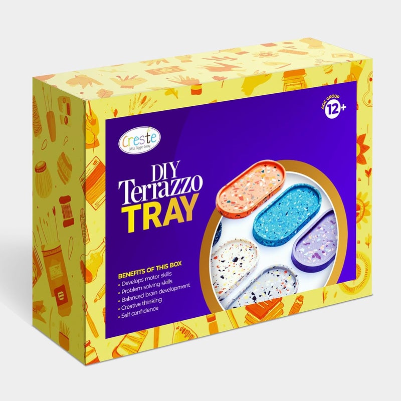 creste Terrazzo Tray Making Kit for Kids Ages 12 and for Adults Silicone Mould Resin Art Making Craft Kit DIY Fun and Engaging Activity Kit for Boys and Girls - Image 1