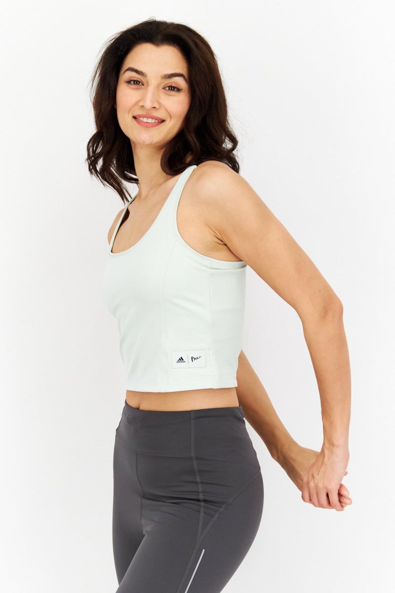 Adidas Women Sportswear Fit Training Top, Light Green  - Image 3