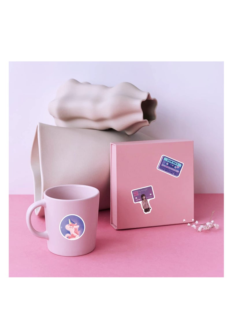 كاست ويف ملصقات أرجوانية لطيفة، ملصقات Kawaii مقاومة للماء، ملصقات جمالية مضحكة، زجاجات مياه، تخزين الكمبيوتر المحمول، حزم ملصقات أرجوانية، ملصقات كمبيوتر محمول للأطفال والمراهقين والبنات (100 قطعة) - Image 4