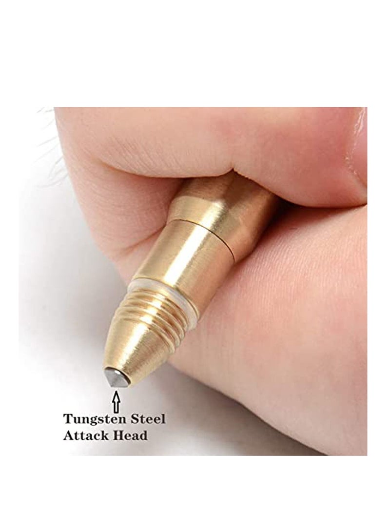 NIBEMINENT Bottle Opener Keychain with Knife and Screwdriver, Made by Solid Brass 5 in 1 (Gold) - Image 2