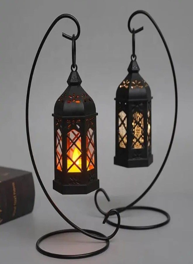 VRB Dec 2 Pcs Small Antique LED Lantern Pillar Candles Acrylic Flameless & Smokeless Decorative LED Tea Light Candle Perfect for Gifting, Home,Diwali, Christmas,Decorative Candles,Birthday (Model 9) - Image 5