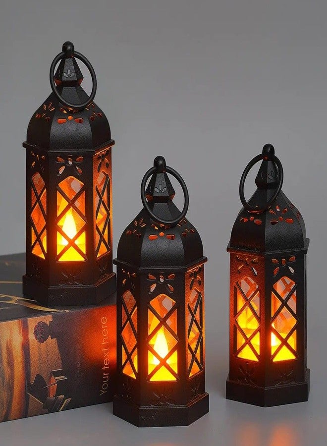 VRB Dec 2 Pcs Small Antique LED Lantern Pillar Candles Acrylic Flameless & Smokeless Decorative LED Tea Light Candle Perfect for Gifting, Home,Diwali, Christmas,Decorative Candles,Birthday (Model 9) - Image 1