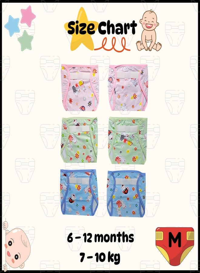 Hooper Baby & Toddler Diaper Covers for 0-3 Years | Washabale, Reusable, Waterproof & Adjustable Nappy Cover | Ultra Soft, and Thin | Unisex Designs, Pack of 6 (Size M) - Image 4
