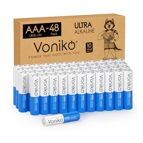 Voniko Ultra AAA Batteries 48 Pack - Alkaline Triple A Battery, Ultra Long-Lasting for All Your Devices, 10-Year Shelf Life, Leak-Proof & Mercury-Free - Image 1