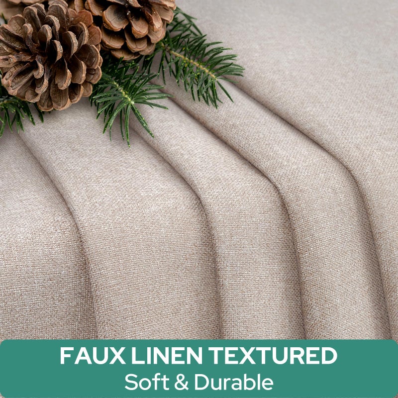 هوم أيدياز Homideas 100 ٪ Linen Blackout ستائر الباب الفرنسية خصوصية ستائر نافذة الباب الصغيرة 26 × 20 بوصة للنافذة الأمامية معزولة حرارية تغطية واحدة طبيعية - Image 2