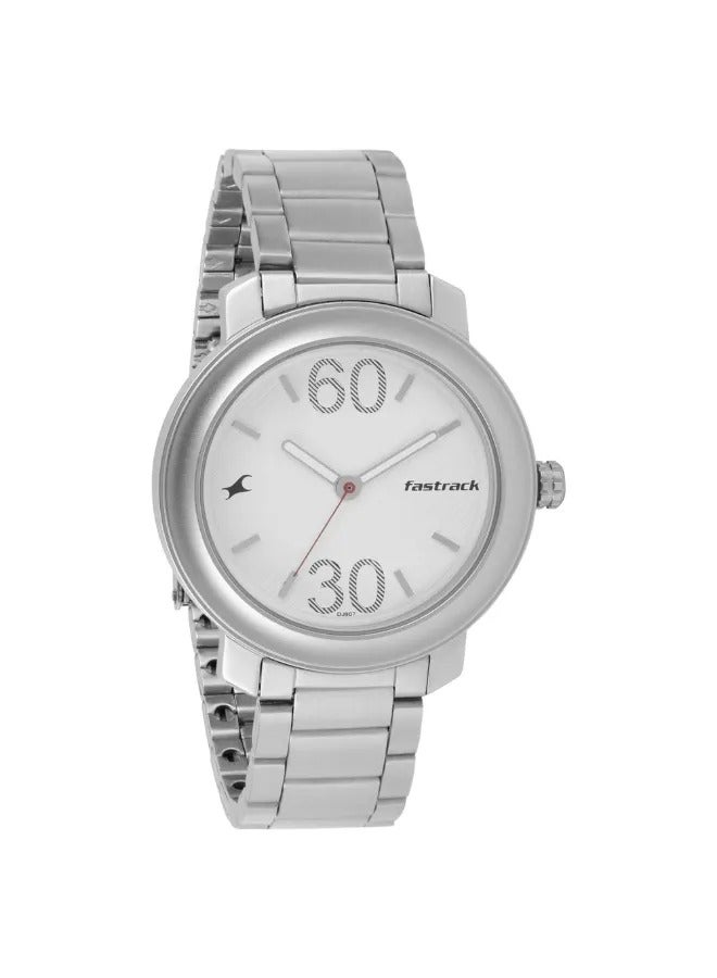 fastrack ساعة يد رجالية تناظرية بشكل دائري من الفولاذ المقاوم للصدأ - 3222SM01 - 52 مم - Image 1