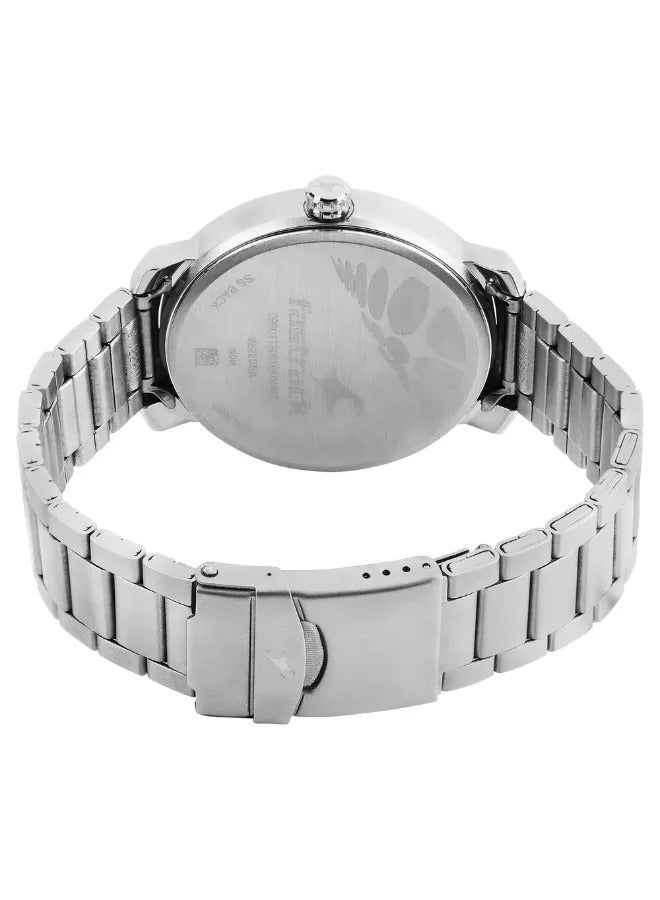 fastrack ساعة يد رجالية تناظرية بشكل دائري من الفولاذ المقاوم للصدأ - 3222SM01 - 52 مم - Image 5