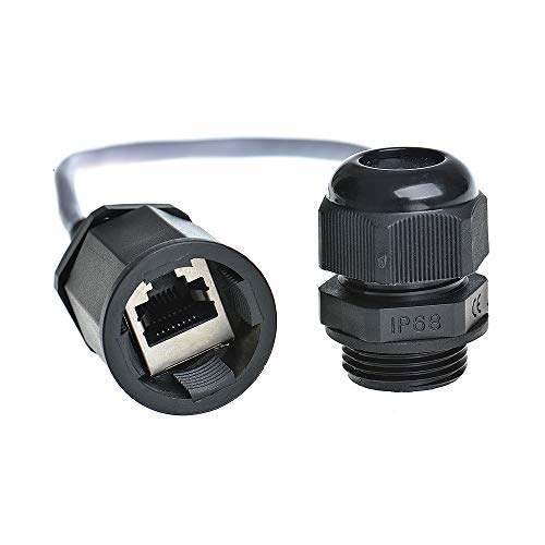 ANMBEST 5PCS M20 RJ45 Waterproof Cat5 8P8C Connector IP67 Ethernet LAN Cable Connector Double Head with Cat5 Network Cable Outdoor LAN Coupler Adapter Male to Female - Image 3