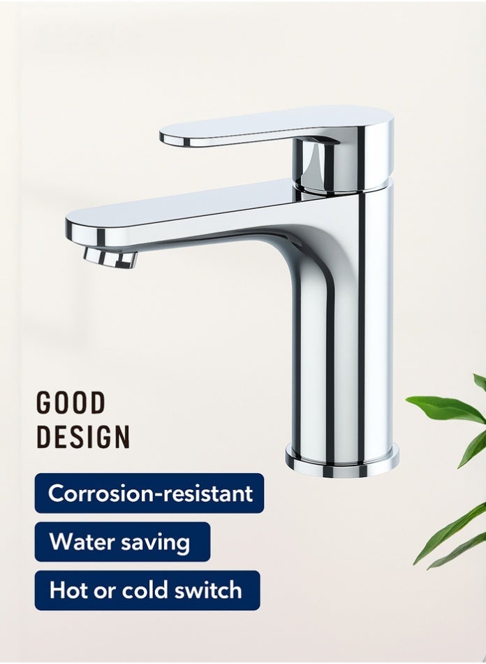 MODI Bathroom Essentials Set – Basin Mixer Tap + Hand Shattaf Sprayer | Modern Design | Easy DIY Installation | Chrome Finish - Image 2