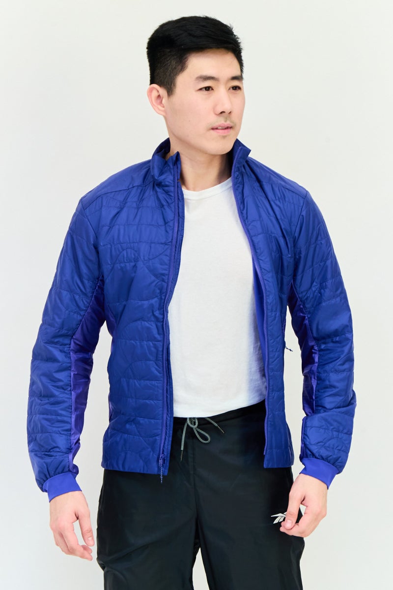 Hoka جاكيت رياضي للرجال بأكمام طويلة مناسب للخارج، أزرق - Image 1