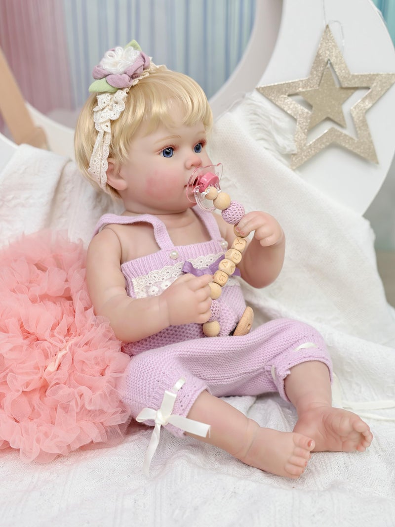 Cloveray 20inch Large Realistic Reborn Baby Doll HandRooted Hair Lifelike Baby Dolls with Accessories for 3 Year Old Girls Gifts Pretend Play Collection - Image 3