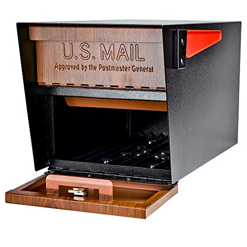 Mail Boss Curbside, Wood Grain 7510 Mail Manager Locking Security Mailbox, Steel, Black - Image 2