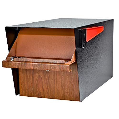 Mail Boss Curbside, Wood Grain 7510 Mail Manager Locking Security Mailbox, Steel, Black - Image 3