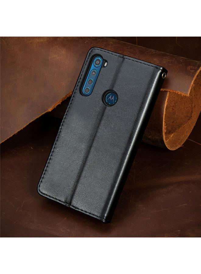 erorex Case For Motorola One Fusion Plus Retro Solid Color Leather Buckle Phone Case with Lanyard & Photo Frame & Card Slot & Wallet & Stand Function - Image 3