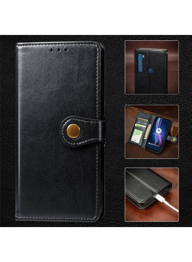 erorex Case For Motorola One Fusion Plus Retro Solid Color Leather Buckle Phone Case with Lanyard & Photo Frame & Card Slot & Wallet & Stand Function - Image 1