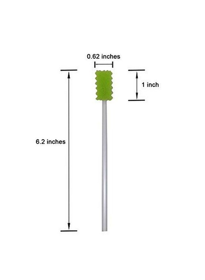 MUNKCARE Treated Oral Swabs with Dentifrice- Flavored Dental Swabs Individually Wrapped Fruit Green Tooth Shape for Oral Cavity Cleaning Sponge Swab, Box of 100 Counts - Image 2