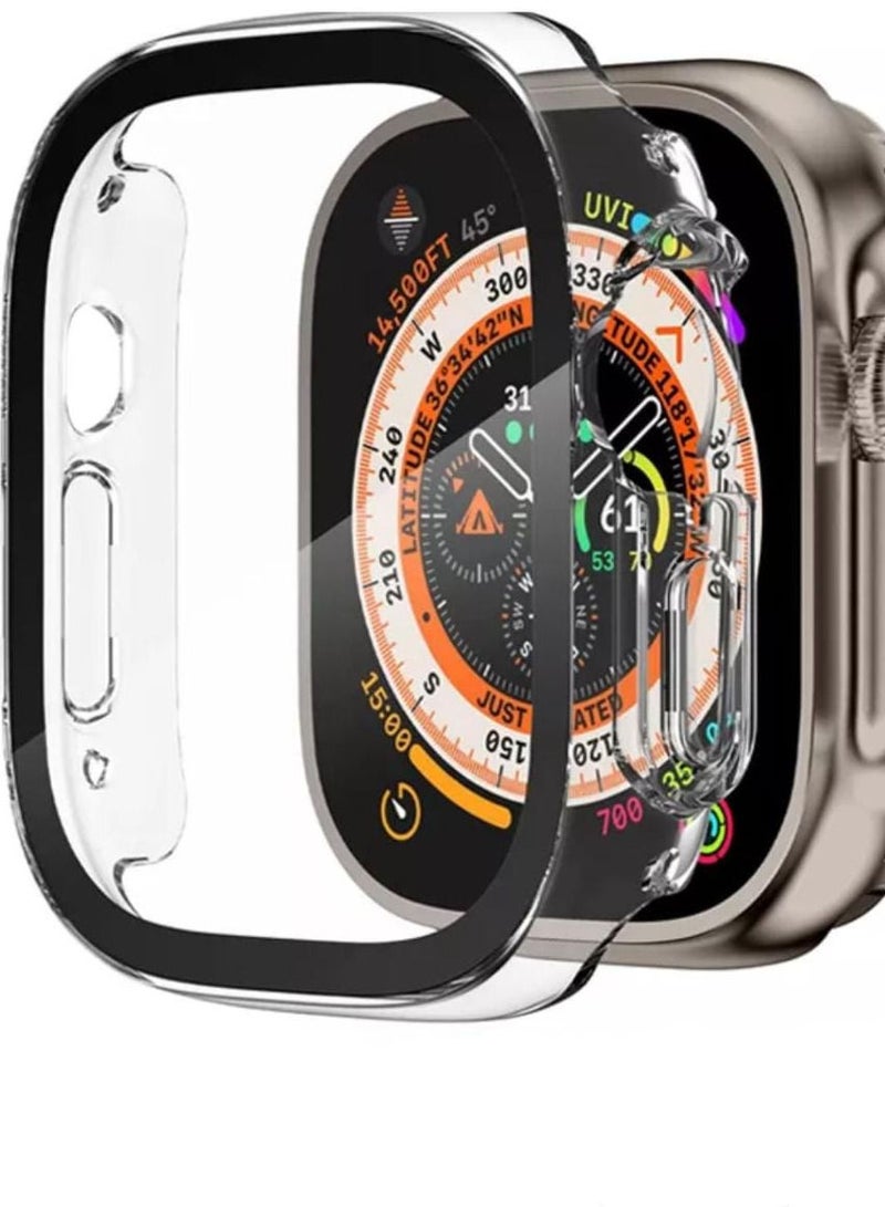 Apple Watch Ultra cover  transparent  black edge  protects the watch and the screen from drops and dings  size 49 - Image 1