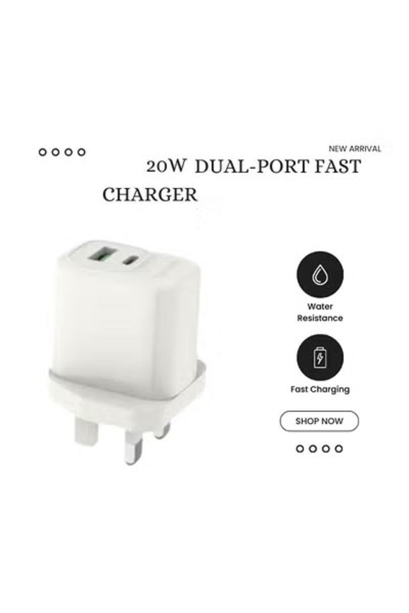 فين ديونز محول شحن فائق السرعة USB-C بقوة 20 وات | متوافق مع S24 S23 S22 S21 S20 Ultra S24 S23 S22 S21 A53 A15 A55 A54 - محول طاقة من النوع C - Image 1