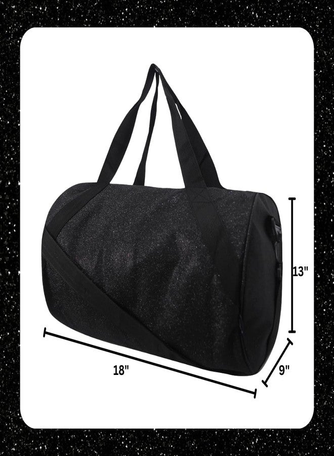NGIL Medium Glitter Cheers Sports Gym Duffel Bag(Glitter-Black) - Image 3