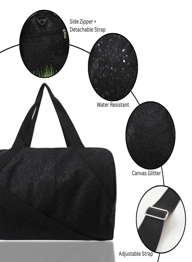 NGIL Medium Glitter Cheers Sports Gym Duffel Bag(Glitter-Black) - Image 5