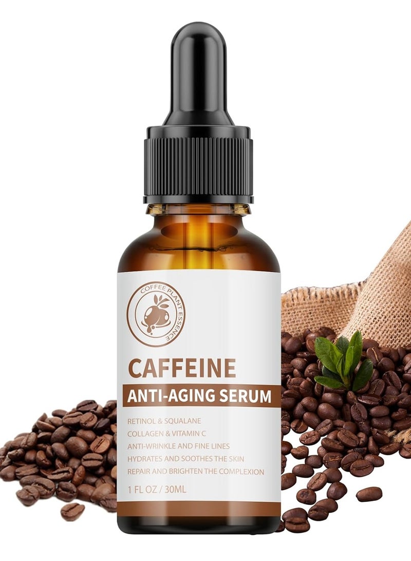 MOOYAM Caffeine Eye Serum 30ml Anti Aging Under Eye Treatment Reduces Dark Circles Puffiness and Fine Lines Brightening Treatment for Men and Women  - Image 1