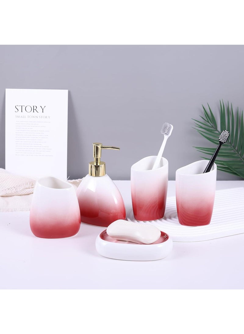 Y&D Bathroom Accessories Set,Modern Countertop Bathroom Decor,Luxury 6 Piece Bathroom Accessory Set,Complete with Soap Dispenser,Toothbrush Holder,Tumbler,Tray - Image 1