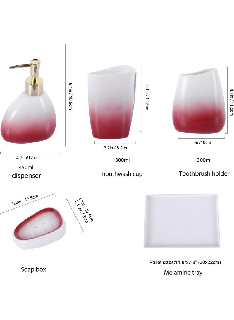 Y&D Bathroom Accessories Set,Modern Countertop Bathroom Decor,Luxury 6 Piece Bathroom Accessory Set,Complete with Soap Dispenser,Toothbrush Holder,Tumbler,Tray - Image 2