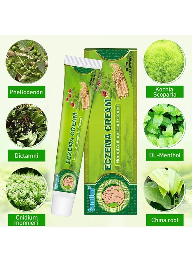 Sumifun Natural Chinese Herbal Eczema Psoriasis Creams Dermatitis and Eczema Pruritus Psoriasis Ointment，Psoriasis Creams - Psoriasis Treatment, Antibacterial Cream,for Body Itching - Image 4