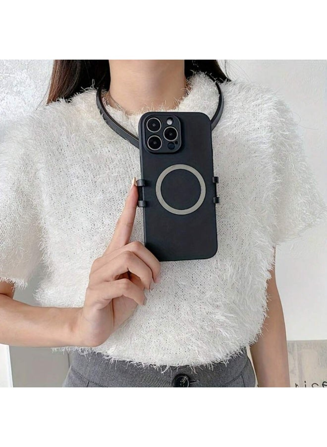 Neck Holder Lazy Neck Holder Stand Universal Neck Hanging Holder Smart Phone Sport Camera Self-timer Tool Adjustable 4-6 inch Bracket Compatible with iPhone Compatible with Samsung GoPro Black - Image 1