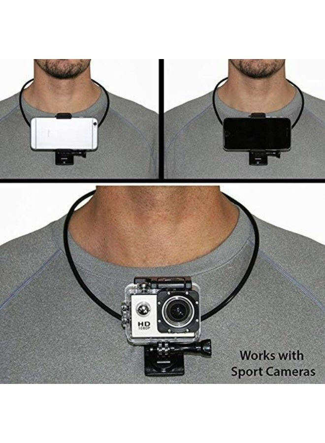 Neck Holder Lazy Neck Holder Stand Universal Neck Hanging Holder Smart Phone Sport Camera Self-timer Tool Adjustable 4-6 inch Bracket Compatible with iPhone Compatible with Samsung GoPro Black - Image 5
