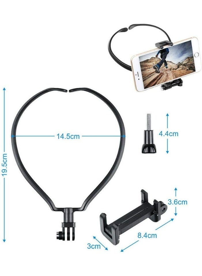 Neck Holder Lazy Neck Holder Stand Universal Neck Hanging Holder Smart Phone Sport Camera Self-timer Tool Adjustable 4-6 inch Bracket Compatible with iPhone Compatible with Samsung GoPro Black - Image 4