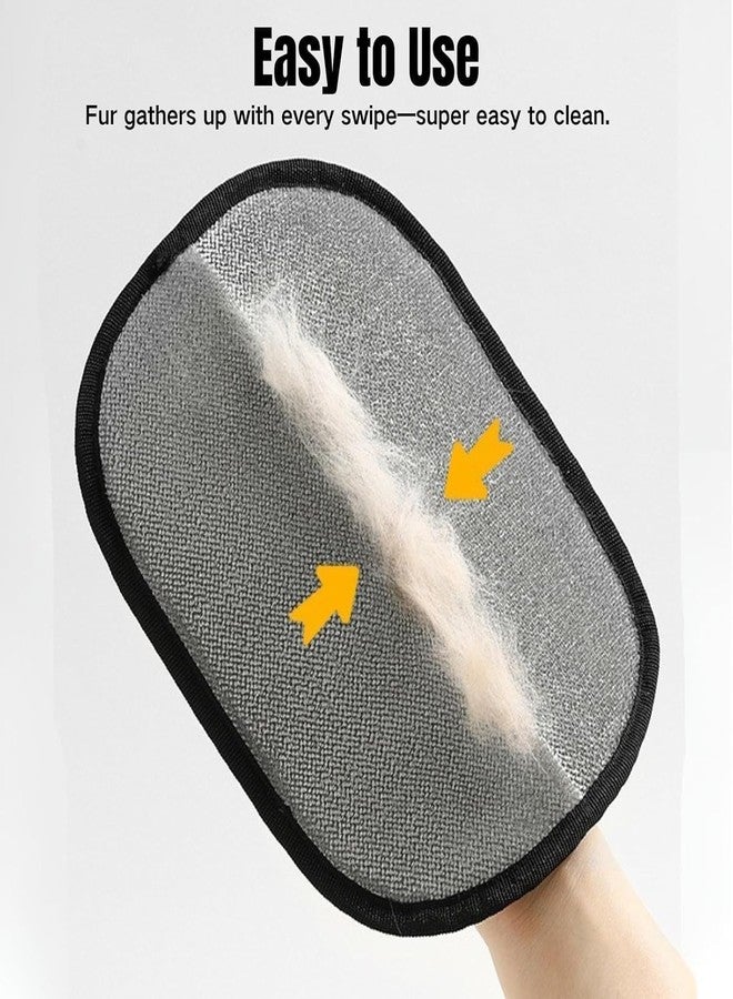 FRONTED Pet Hair Remover Gloves - Electrostatic Cat & Dog Hair Removal Tool for Furniture, Couch, Carpet, Curtains - Reusable Pet Grooming Gloves for Animal Fur Cleaning - Upgraded Fur Remover - Image 4