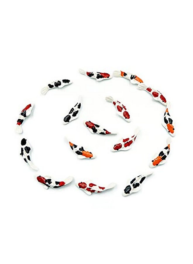 1shopforyou - Lot Of 12 Miniature White Fish Fairy Garden Supplies Animal Fish Figurine Furniture Dollhouse # 3 Colors Orange Black & White - Image 1