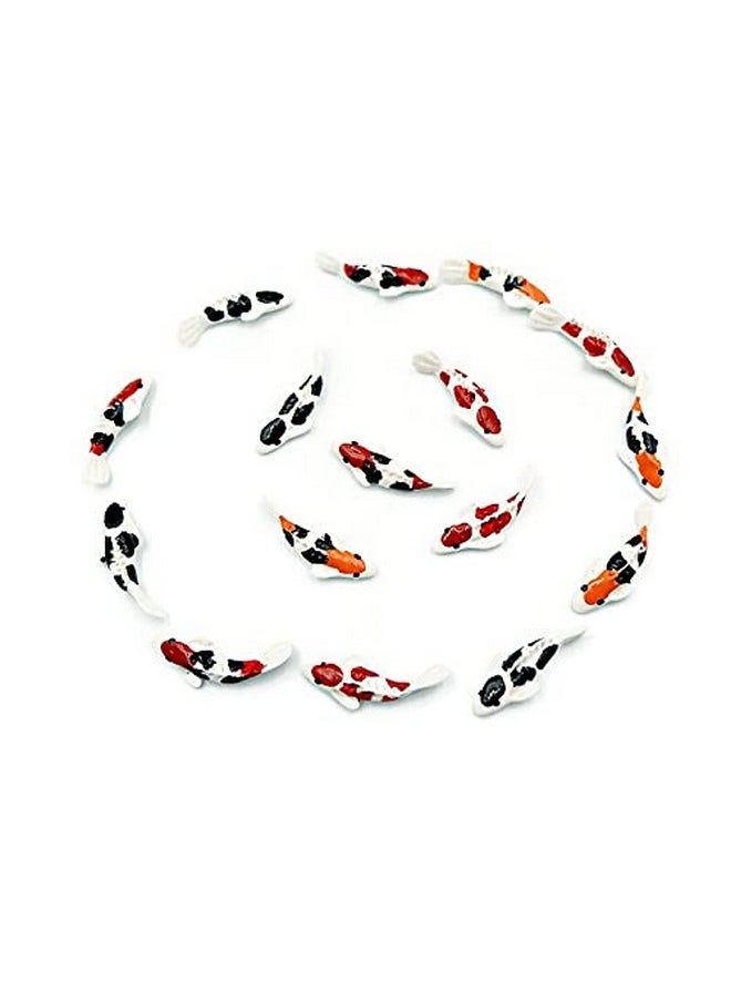 1shopforyou - Lot Of 12 Miniature White Fish Fairy Garden Supplies Animal Fish Figurine Furniture Dollhouse # 3 Colors Orange Black & White - Image 1
