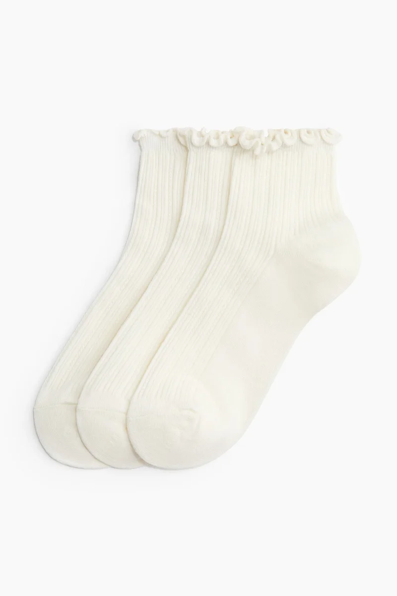H&M 3-pack rib-knit ankle socks