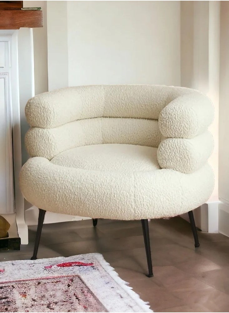 ماركة غير محددة كرسي بوكليه قماش بتصميم عصري  - Image 1