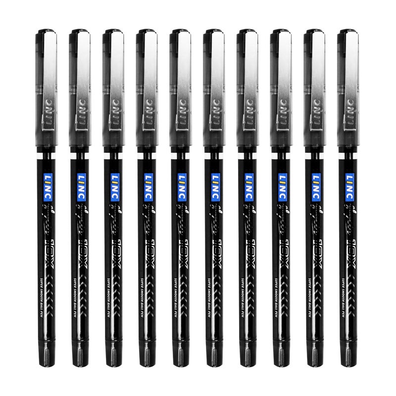 linc Glycer 0.6mm10X Ball Pen | Black Ink | Pack of 10 Pens - Image 1