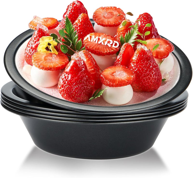 AMXRD 5 inch Mini Pie Pans, 5-Piece Small Round Cake Pan, Reusable Nonstick Carbon Steel Pie Tins for Oven and Instant Pot Baking - Image 1